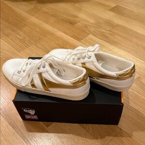 Talbots Gola White and Gold Casual Sneakers